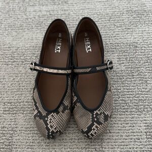 Snake Print Mary Jane Flats